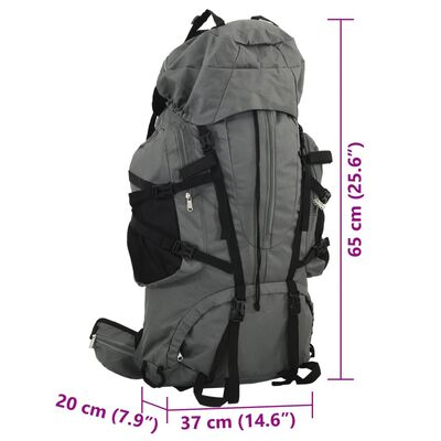 vidaXL Wanderrucksack Grau 60 L Oxford-Gewebe