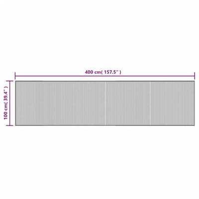 vidaXL Teppich Rechteckig Braun 100x400 cm Bambus