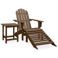 vidaXL Adirondack-Gartenstuhl mit Fußstütze & Tisch Tannenholz Braun