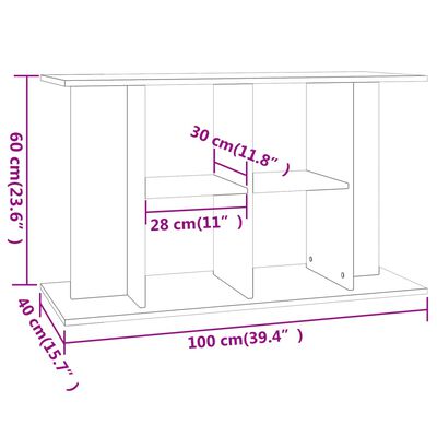 vidaXL Aquariumständer Schwarz 100x40x60 cm Holzwerkstoff