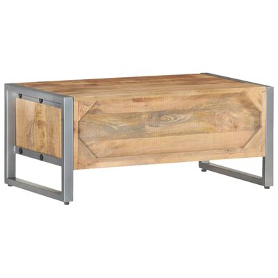 vidaXL Couchtisch 95x50x40 cm Raues Mangoholz