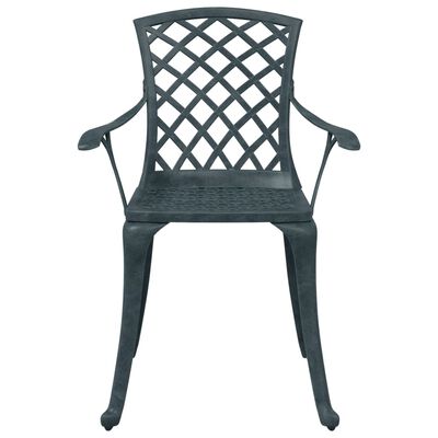 vidaXL 3-tlg. Bistro-Set Grün Aluminiumguss