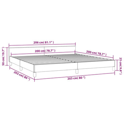 vidaXL Bettgestell mit Kopfteil Cappuccino-Braun 200x200 cm Kunstleder