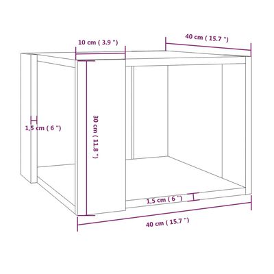 vidaXL Couchtisch Grau Sonoma 40x40x30 cm Holzwerkstoff