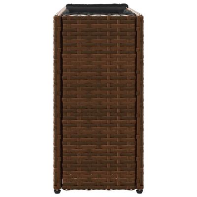 vidaXL Pflanzkübel mit 2 Töpfen 2 Stk. Braun 90x20x40 cm Poly Rattan