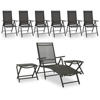 vidaXL 9-tlg. Garten-Lounge-Set Schwarz und Anthrazit