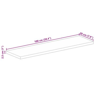 vidaXL Tischplatte 100x20x2,5 cm Rechteckig Altholz Massiv