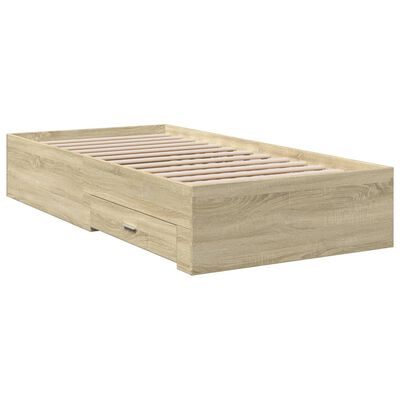 vidaXL Bettgestell mit Schubladen Sonoma-Eiche 90x200cm Holzwerkstoff