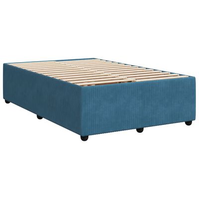 vidaXL Boxspringbett mit Matratze Dunkelblau 120x190 cm Samt