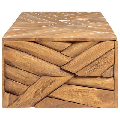 vidaXL Couchtisch Erosion Teak Massivholz 110x35x38 cm