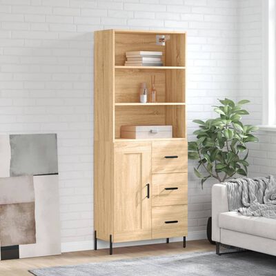 vidaXL Highboard Sonoma-Eiche 69,5x34x180 cm Holzwerkstoff