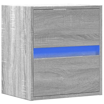 vidaXL TV-Wandschrank mit LED-Beleuchtung Grau Sonoma 41x31x45 cm