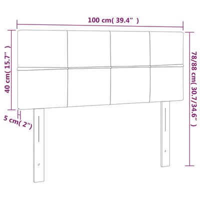 vidaXL LED Kopfteil Dunkelgrün 100x5x78/88 cm Samt