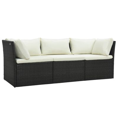 vidaXL 4-tlg. Garten-Lounge-Set mit Kissen Poly-Rattan Braun