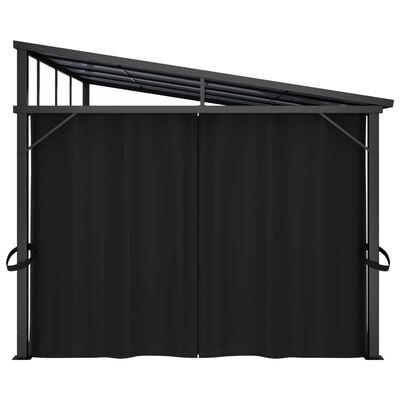 vidaXL Pavillon mit Vorhängen 405x294x244 cm Anthrazit