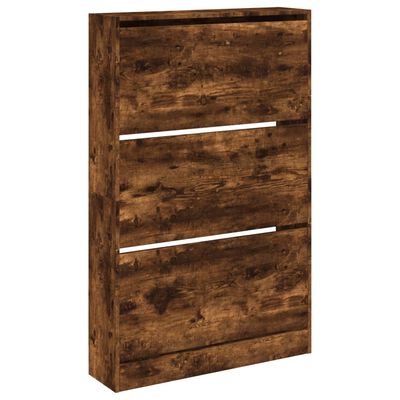 vidaXL Schuhschrank Räuchereiche 80x21x125,5 cm Holzwerkstoff