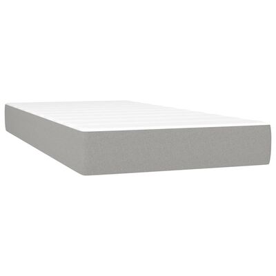 vidaXL Boxspringbett mit Matratze & LED Hellgrau 80x200 cm Stoff