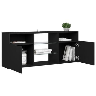 vidaXL TV-Schrank mit LED-Leuchten Schwarz 120x30x50 cm