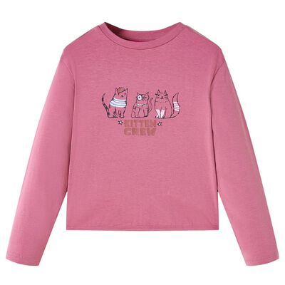 Kinder-Langarmshirt Himbeerrosa 92