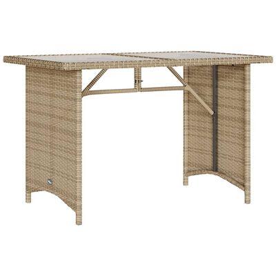 vidaXL 2-tlg. Garten-Essgruppe mit Kissen Beige Poly Rattan