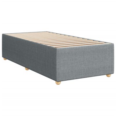 vidaXL Boxspringbett mit Matratze Hellgrau 100x200 cm Stoff