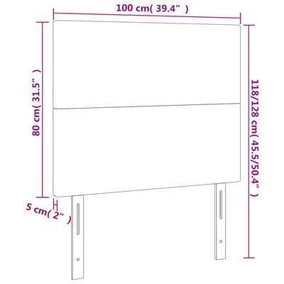 vidaXL LED Kopfteil Dunkelbraun 100x5x118/128 cm Stoff