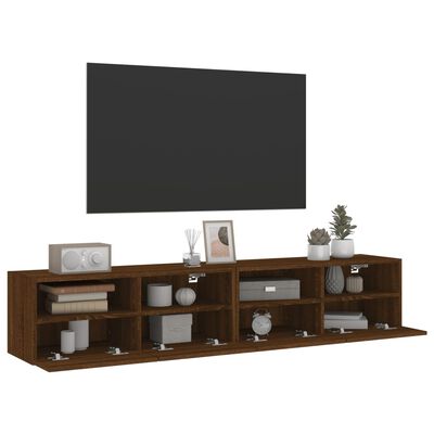 vidaXL TV-Wandschränke 2 Stk. Braun Eiche-Optik 80x30x30 cm