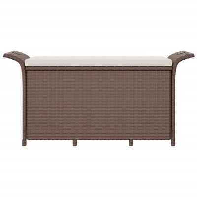 vidaXL Gartenbank mit Kissen Braun 116x46x57 cm Poly Rattan