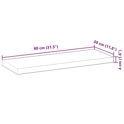 vidaXL Schweberegale 4 Stk. 80x30x4 cm Massivholz Akazie Unbehandelt