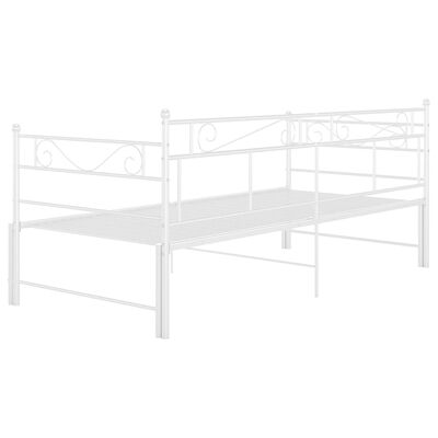 vidaXL Tagesbett Ausziehbar Weiß Metall 90x200 cm