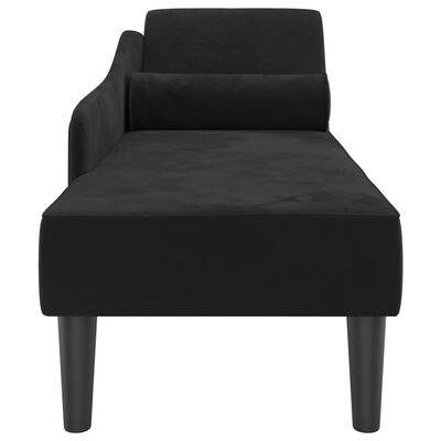 vidaXL Chaiselongue mit Kissen Schwarz Samt