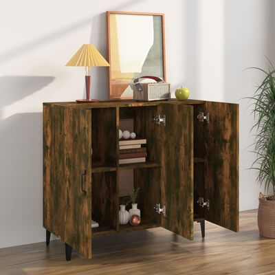 vidaXL Sideboard Räuchereiche 90x34x80 cm Holzwerkstoff