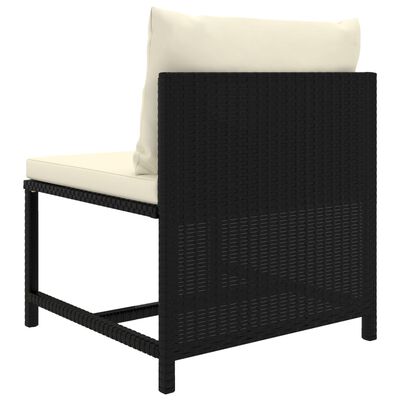 vidaXL 8-tlg. Garten-Lounge-Set mit Kissen Poly Rattan Schwarz