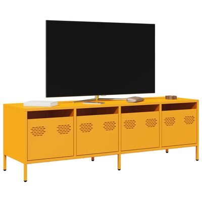 vidaXL TV-Schrank Senfgelb 135x39x43,5 cm Kaltgewalzter Stahl