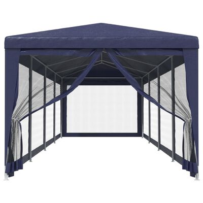 vidaXL Partyzelt mit 10 Mesh-Seitenwänden Blau 3x12 m HDPE