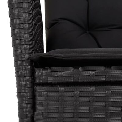 vidaXL 5-tlg. Garten-Essgruppe mit Kissen Schwarz Poly Rattan