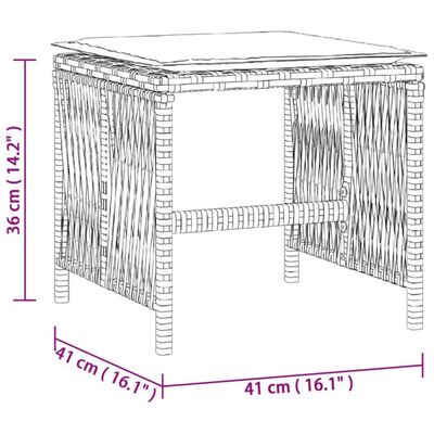 vidaXL Gartenhocker mit Kissen 4 Stk. Schwarz 41x41x36 cm Poly Rattan