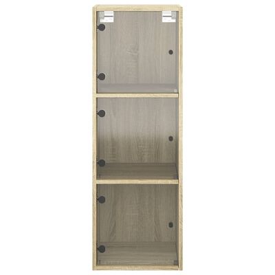 vidaXL Wandschrank mit Glastüren Sonoma-Eiche 35x37x100 cm