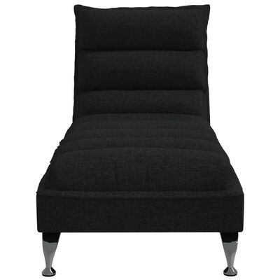 vidaXL Chaiselongue mit Kissen Schwarz Stoff