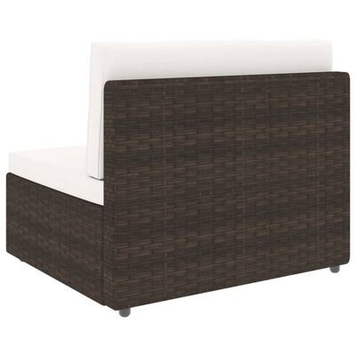 vidaXL Modulares Mittelsofa Poly Rattan Braun