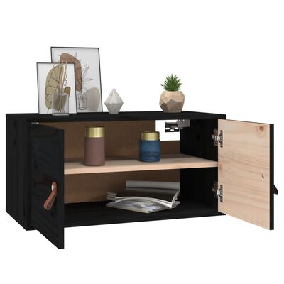 vidaXL Wandschrank Schwarz 60x30x30 cm Massivholz Kiefer