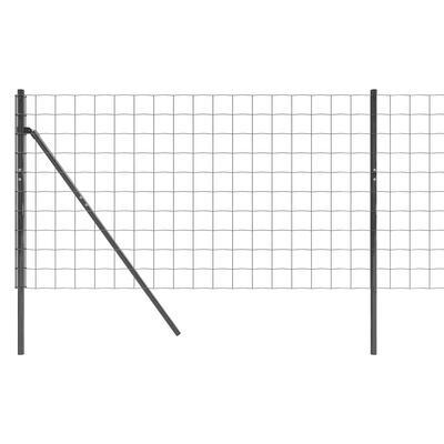 vidaXL Maschendrahtzaun Anthrazit 1x25 m Verzinkter Stahl