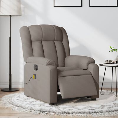 vidaXL Massagesessel Elektrisch Taupe Stoff