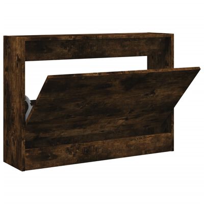 vidaXL Schuhschrank Räuchereiche 80x21x57 cm Holzwerkstoff