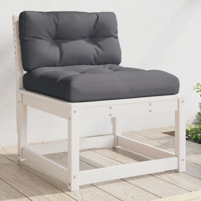 vidaXL Gartensofa mit Kissen Weiß Massivholz Kiefer