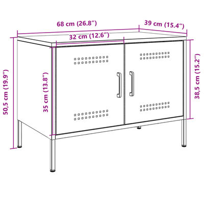 vidaXL TV-Schrank Anthrazit 68x39x50,5 cm Stahl