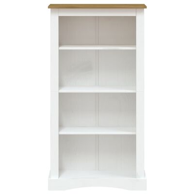 vidaXL Bücherschrank 4 Fächer Mexiko-Stil Kiefernholz Weiß 81x29x150cm