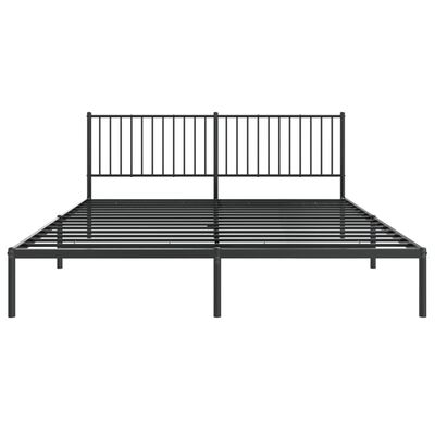 vidaXL Bettgestell mit Kopfteil Metall Schwarz 183x213 cm