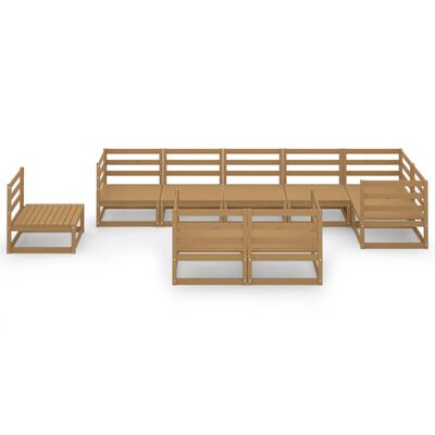 vidaXL 9-tlg. Garten-Lounge-Set Honigbraun Massivholz Kiefer