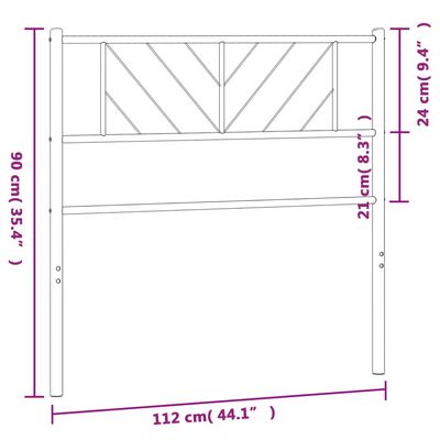 vidaXL Kopfteil Metall Weiß 107 cm